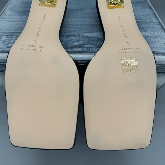 NEW Good American Women’s Kickstand Slide Sandals Black Size 7.5 - Picture 9 of 9